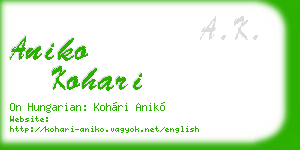 aniko kohari business card